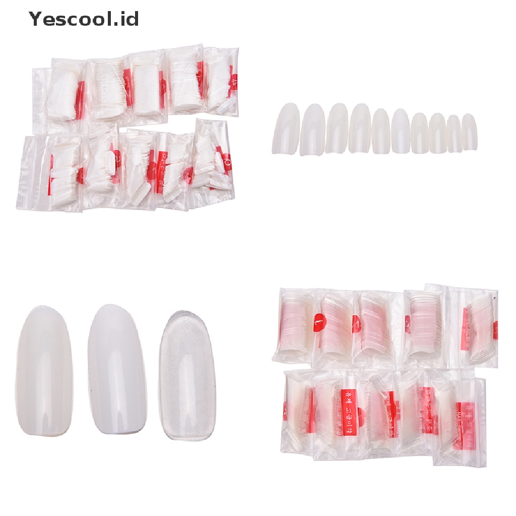 500pcs Kuku Palsu Akrilik Uv Gel Full Round Untuk Manicure