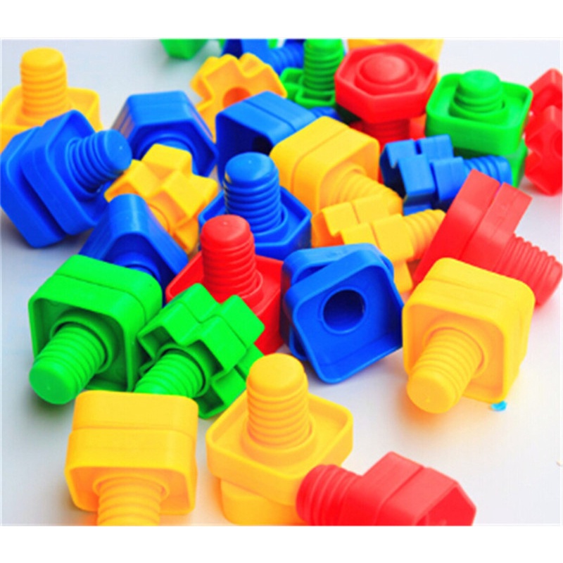 (LUCKID) 1 set Mainan Edukasi Building Block Bentuk Mur Untuk Anak-Anak