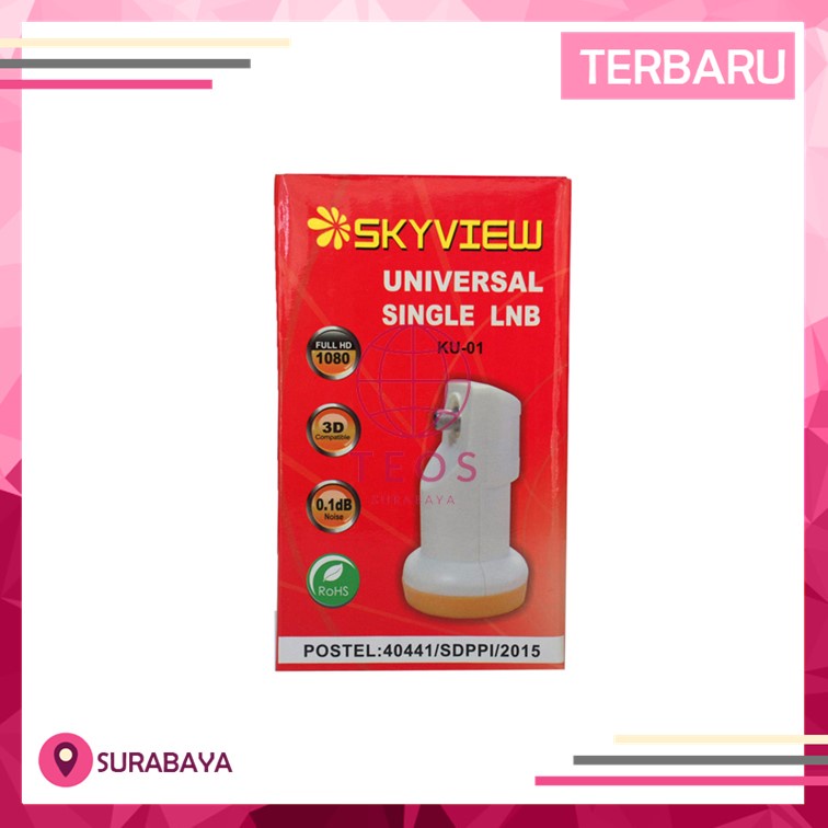 Terbaik Skyview Single Out LNB Ku Band Noise 0.1 dB TEOS