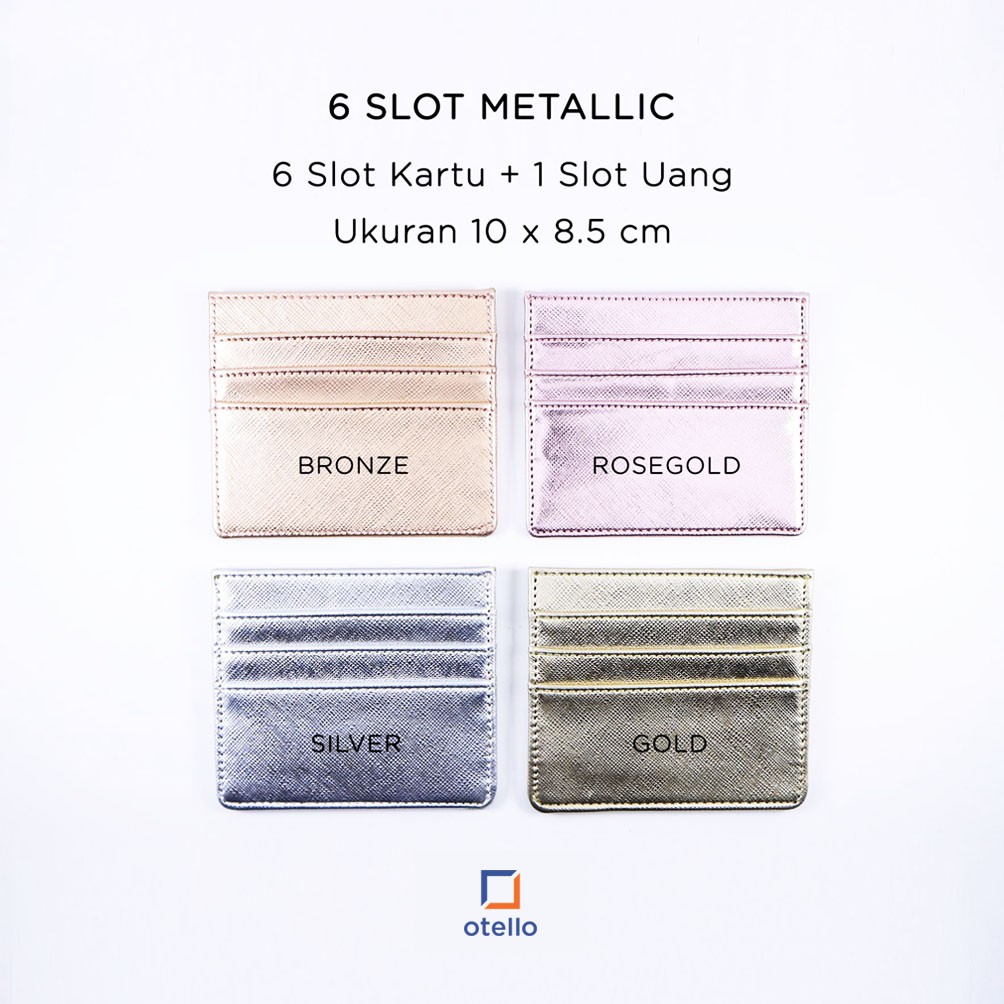 Card Holder | 6 Slot | Saffiano Metallic