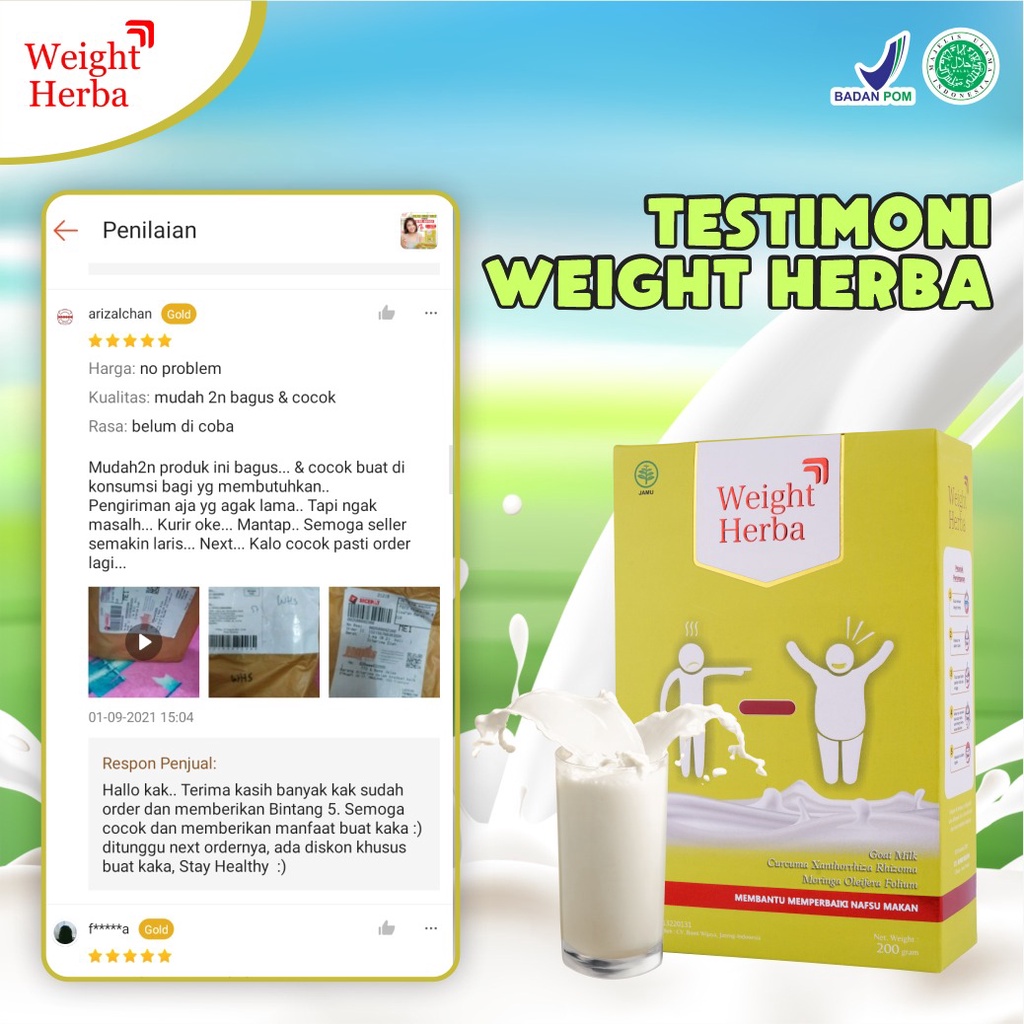 Weight Herba - Susu Etawa Penambah Berat Badan Dan Kesehatan Pencernaan Tanpa Olahraga