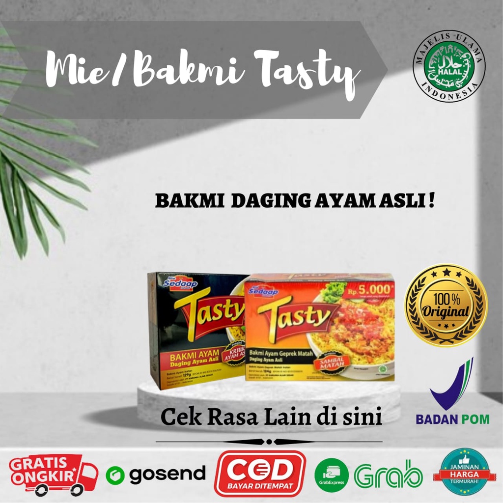 Mie Goreng Sedap / Sedaap Tasty Real Meat Bakmi Ayam Kriuk Sambal Matah Beef Yakiniku 1 Dus Isi 12 pc / Karton / CartonInstan Murah By Healthylife88