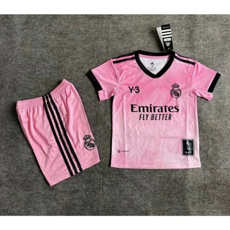 JERSEY BAJU BOLA ANAK MADRID GK 4TH SPECIAL Y3 PINK KIDS 2021/2022 GRADE ORI