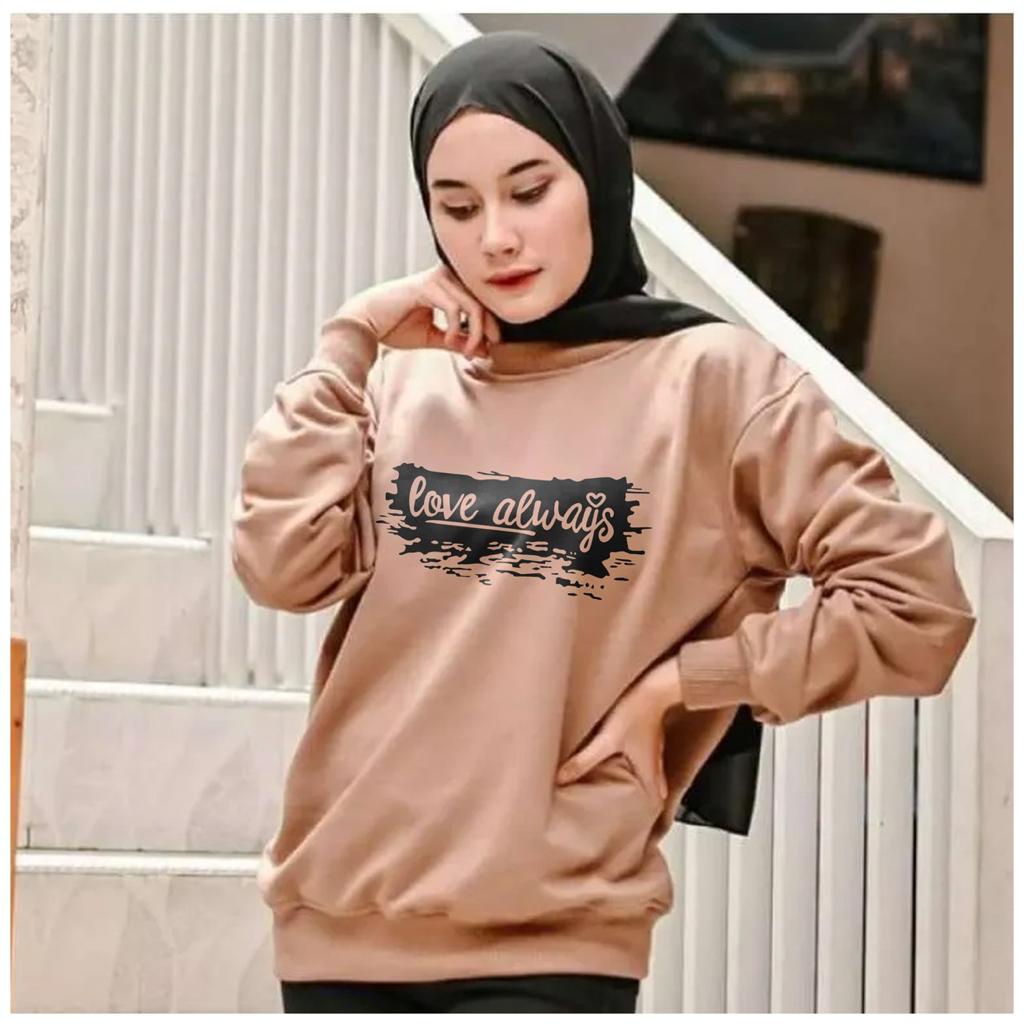 Kaos Lengan Panjang  / Kaos Sweatshirt / Atasan Wanita / Atasan Wanita Lengan Panjang