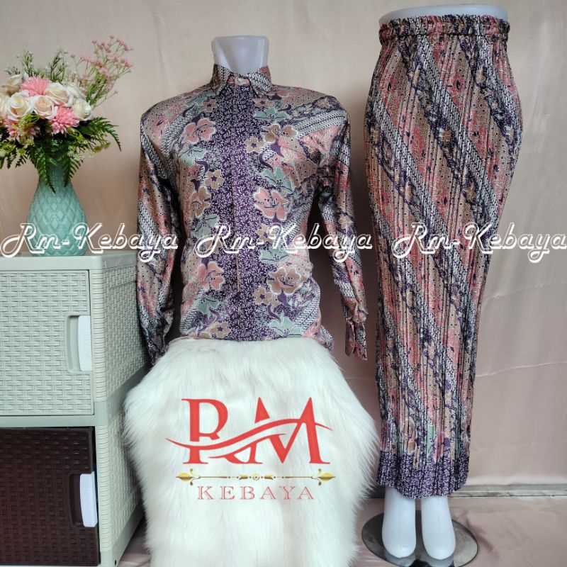 Kemeja Batik Set Couple Rok Plisket Batik