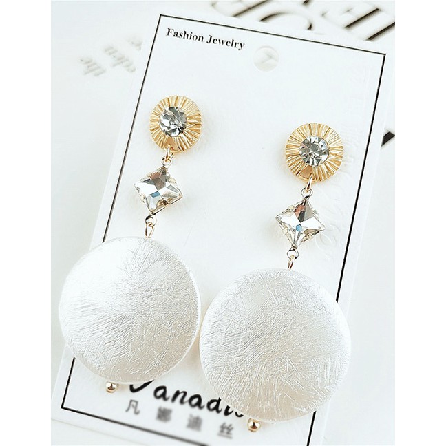 LRC Anting Tusuk Fashion Gold Gemstone Long Earrings F40644