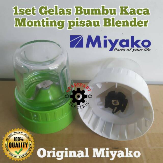 GELAS + PISAU BUMBU BLENDER MIYAKO ORIGINAL 101 102 151 152 GELAS BUMBU KACA