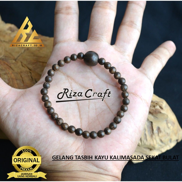 Riza craft Gelang Tasbih Kayu Kalimasada Kalimosodo Karimun Jawa 33 sekat Bulat Kualitas Terbaik