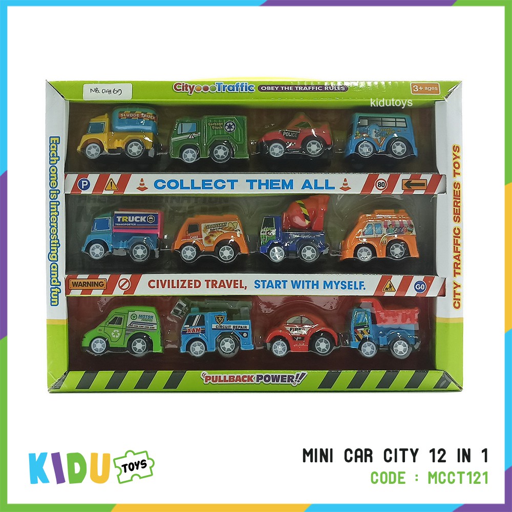 Mainan Anak Mini Car City 12 in 1 Kidu Toys