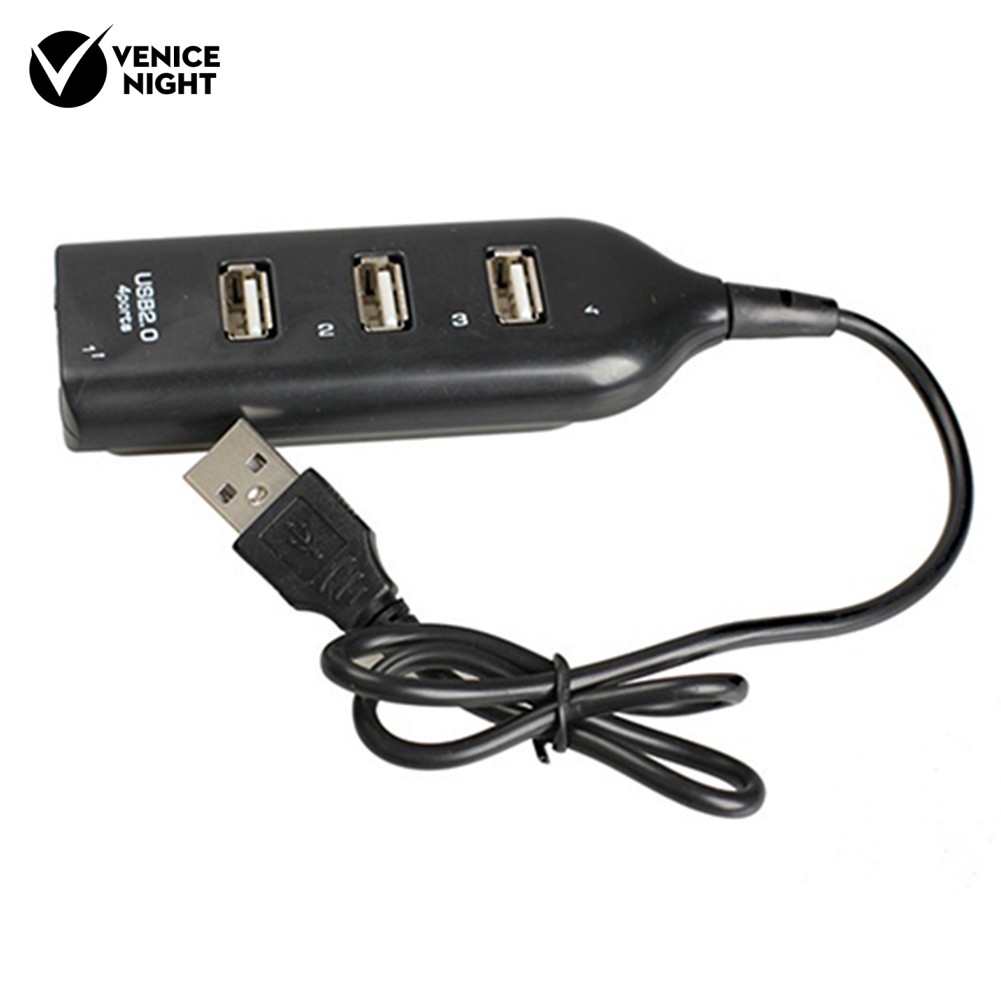 Hub Splitter 4 Port Usb 2.0 Kecepatan Tinggi Warna Hitam Multifungsi Untuk Pc