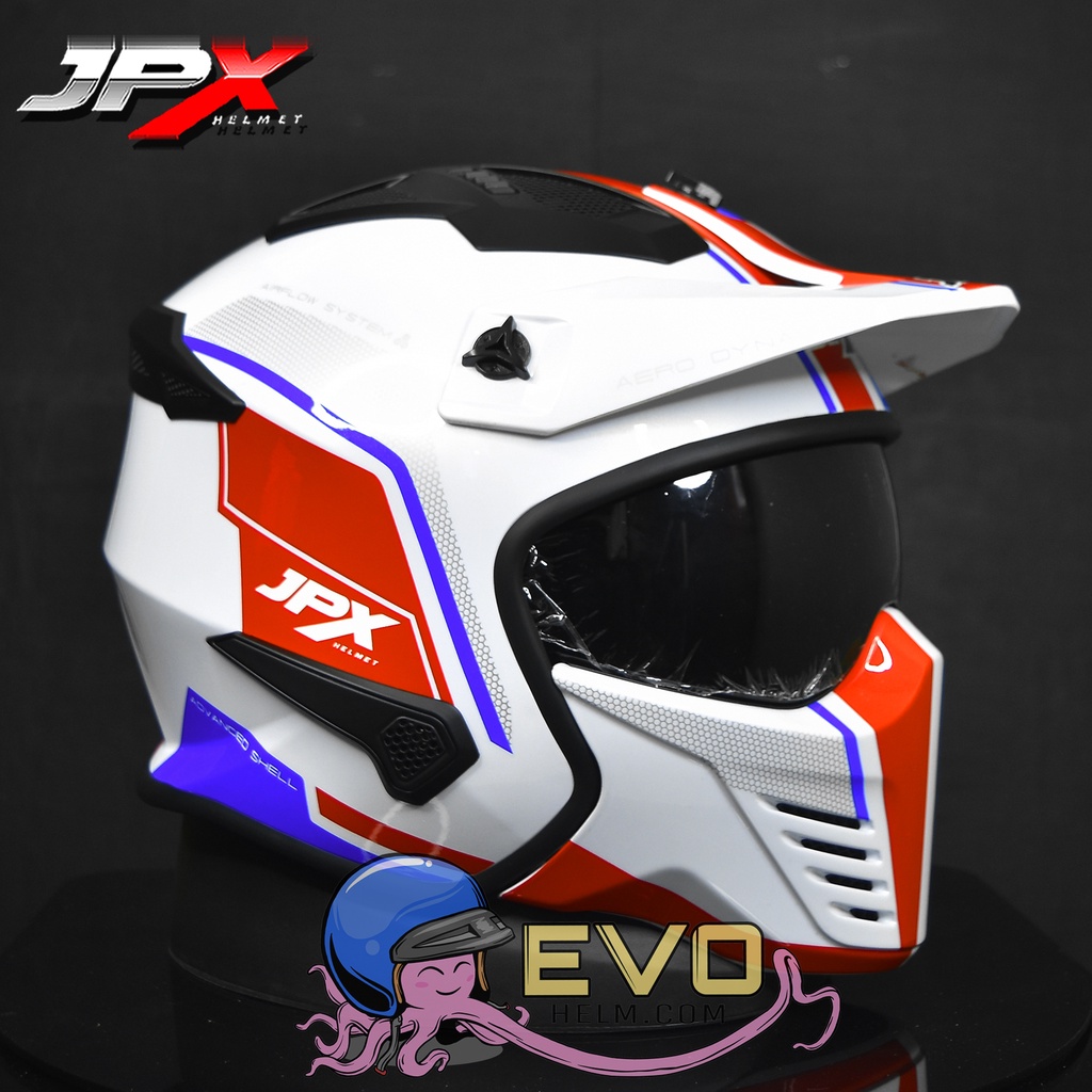 HELM JPX MX726R 07 OPTIMAX RED MOTIF ROBOT TERBARU ORIGINAL HELM JPX MX-726R R 07 OPTIMAX