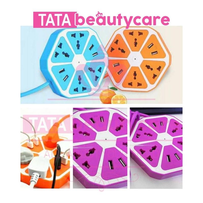 COD Stop Kontak USB Hexagon Socket ( Colokan Jeruk 4 USB) Listrik.