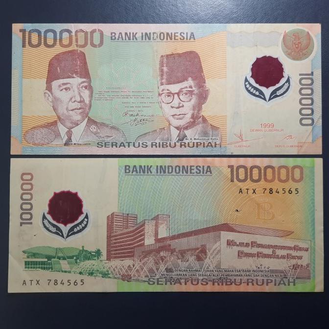 [COD] UANG KUNO 100000 POLYMER / PLASTIK SOEKARNO HATTA TH 1999 - KOLEKSI [COD]