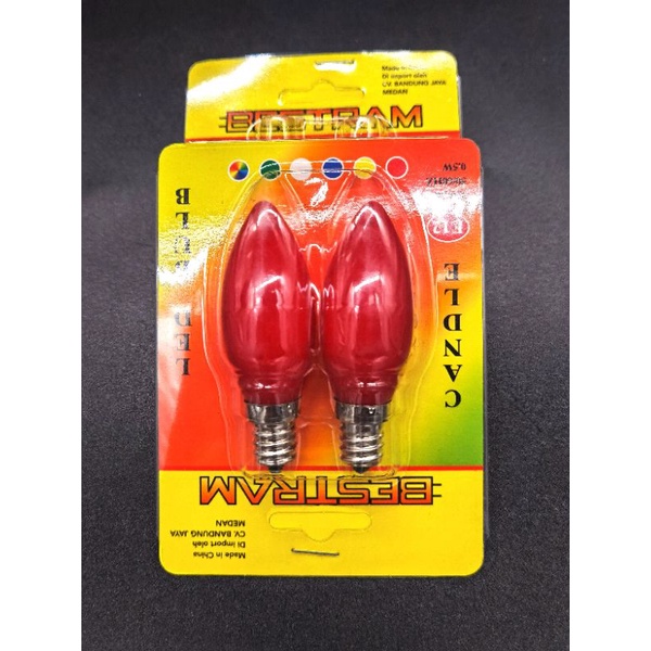 Lampu Sembahyang led merah, Lampu pai-pai, Lampu lilin merah, Lampu Dewa merah 1pasang 0.5watt