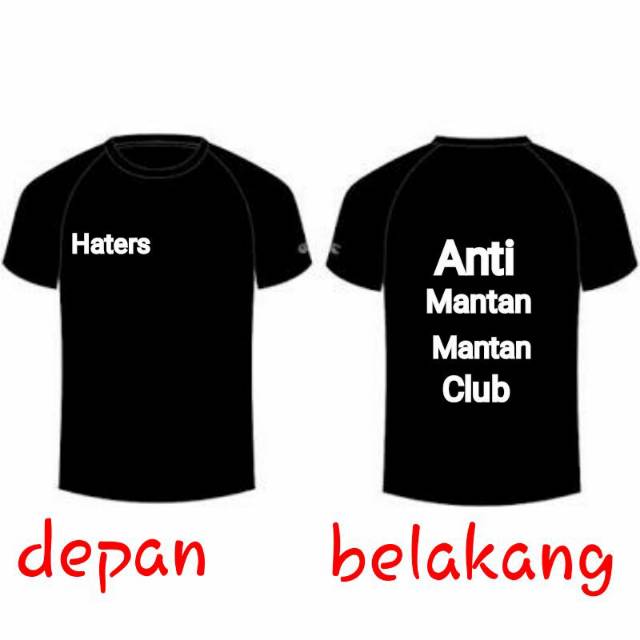 Kaos oblong cotton cetak sablon polyflek depan belakang
