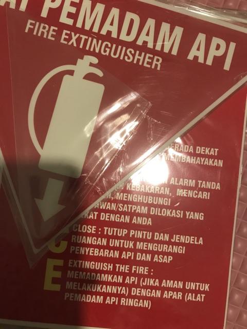 Akrilik Tanda Apar (penanda Alat Pemadam, Bukan Alat Pemadam, Bukan Apar)