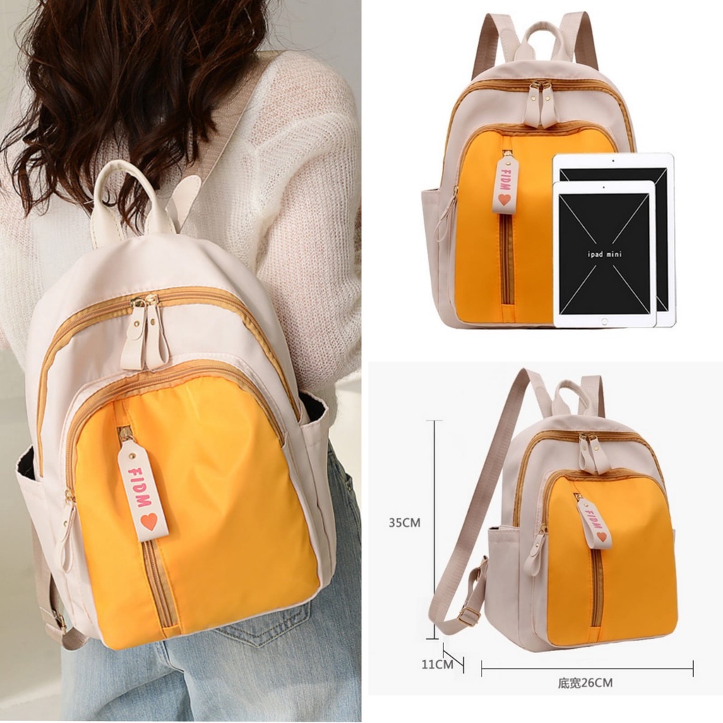 TAS RANSEL WANITA PREMIUM KOREA REMAJA ANTI AIR KREM KUNING FERENCE TA578C3 BACKPACK PUNGGUNG GENDONG CEWEK SEKOLAH KULIAH KERJA KEKINIAN LUCU