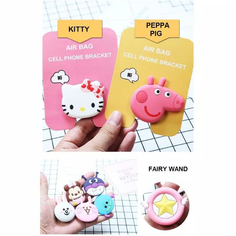 Pop Socket 3D / Griptok / Phone Holder Karakter Lucu PVC