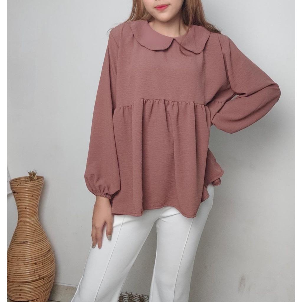 YURA BLOUSE/BLOUSE WANITA CRINKLE/BLOUSE KOREA/BLOUSE CRINKLE