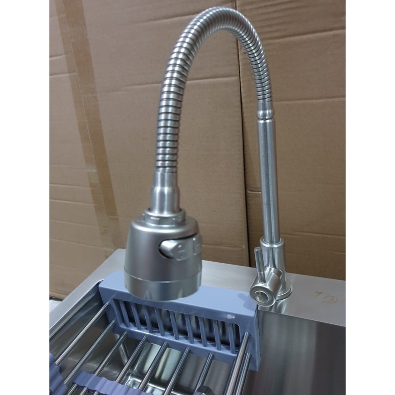 KITCHEN SINK / Bak cuci piring 2 lubang tebal stainless 304 tebal 3mm 82cm PAKET KOMPLIT PROMO