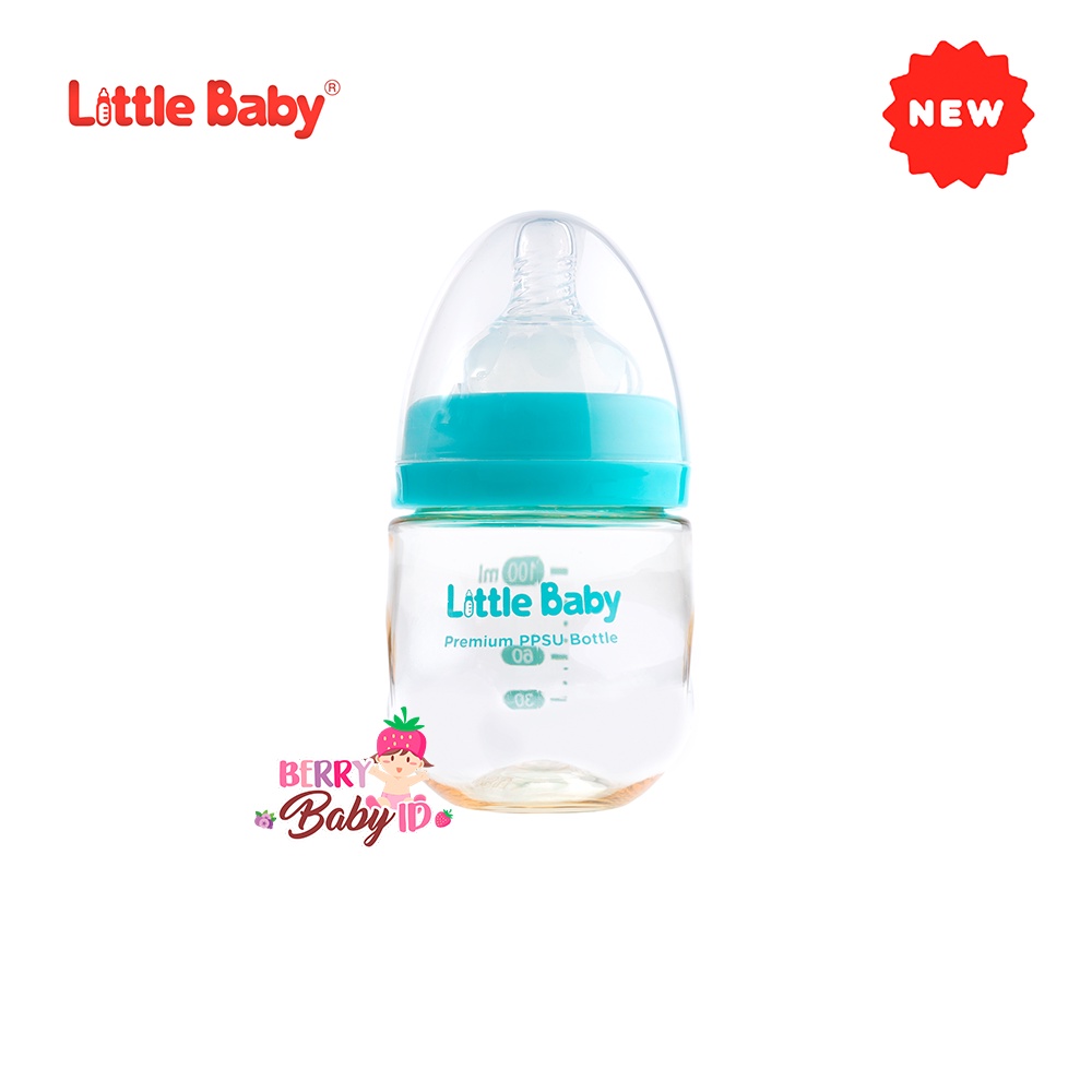 Little Baby Botol Susu Bayi Wide Neck Premium PPSU 100ml #1902 Berry Mart