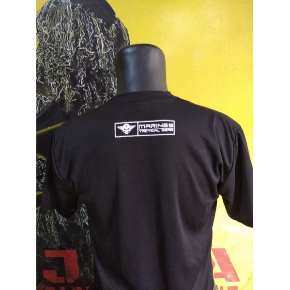 Kaos Dryfit Sablon Marines - Black