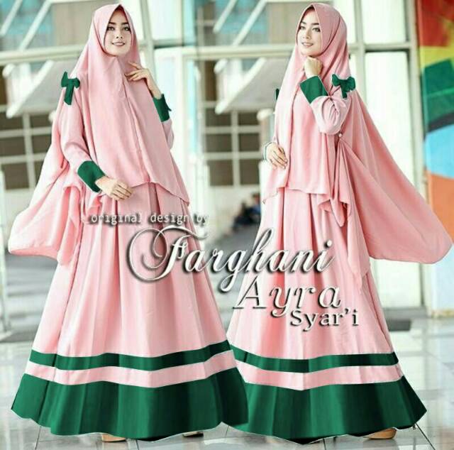 Gamis Aida One Set Bergo Gamis Wanita Syari