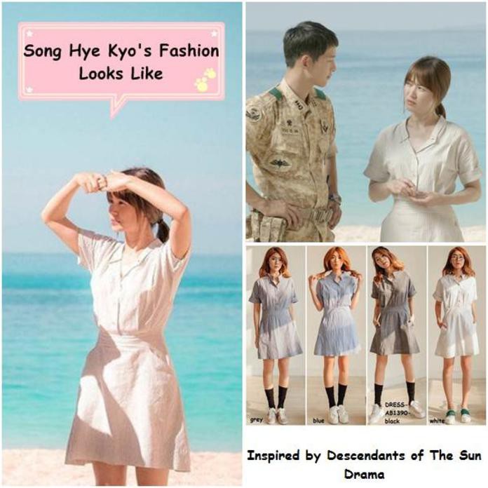 Style Baju Dots Descendants Of The Sun Fashion Dress Song Hye Kyo Import Fashion Hq Shopee Indonesia