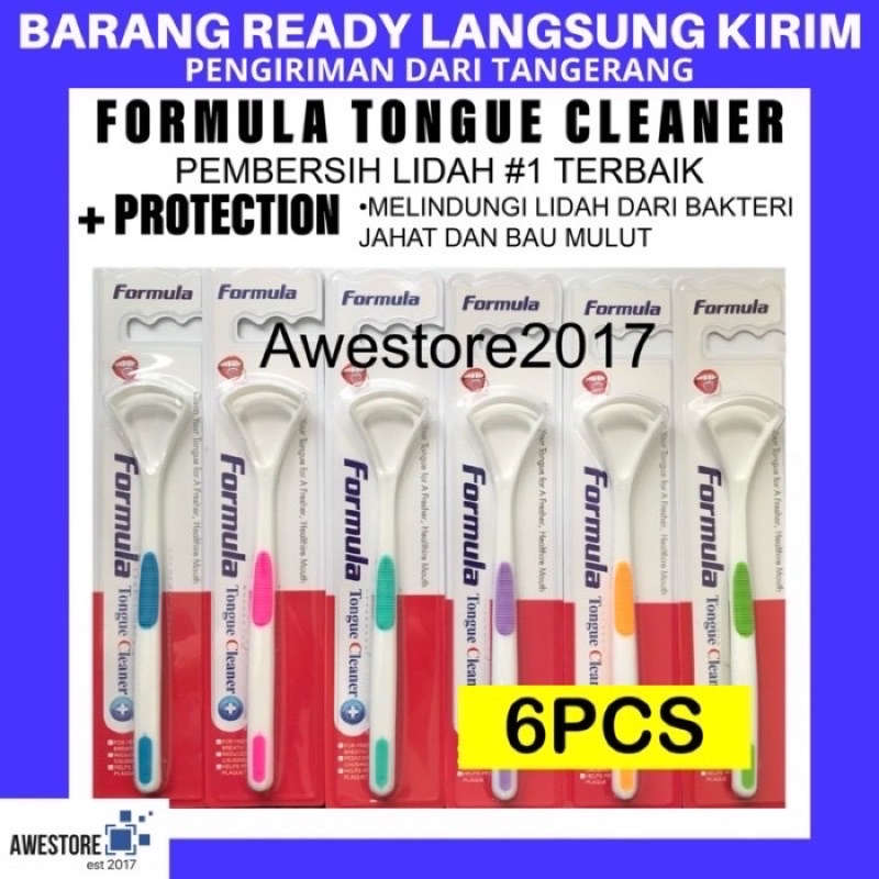 Alat Pembersih Lidah 6PCS FORMULA Tongue Cleaner Scraper Sikat Import