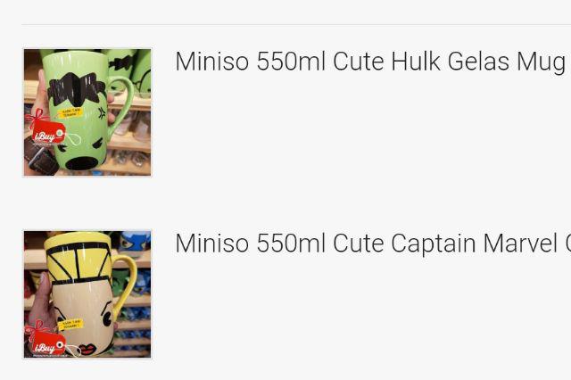 Miniso 550ml Cute Hulk Gelas Mug Besar Green