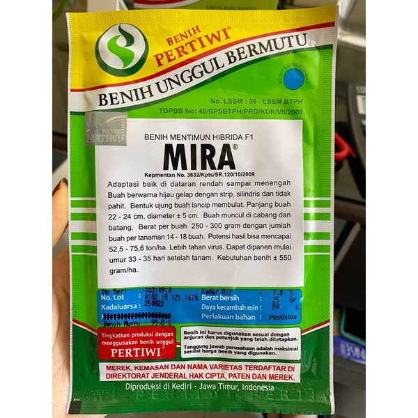 [Tani] Benih Bibit Timun Mira 25gr Benih Pertiwi