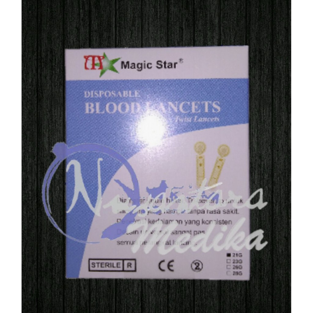 Blood Lancet Magic Star - Sammora 21G / Original Jarum Bekam Disposable 21 G
