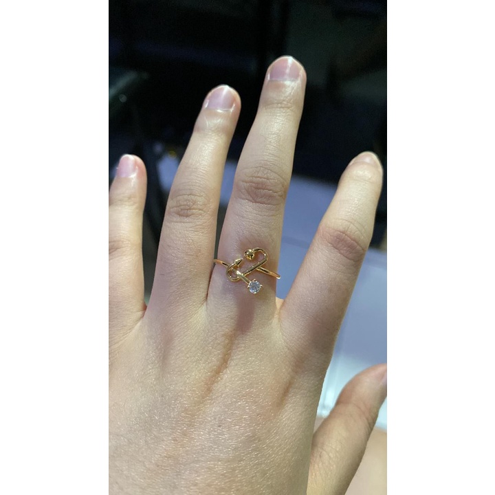 Cincin emas millie molly kadar 375/8karat fashion wanita dewasa ringan