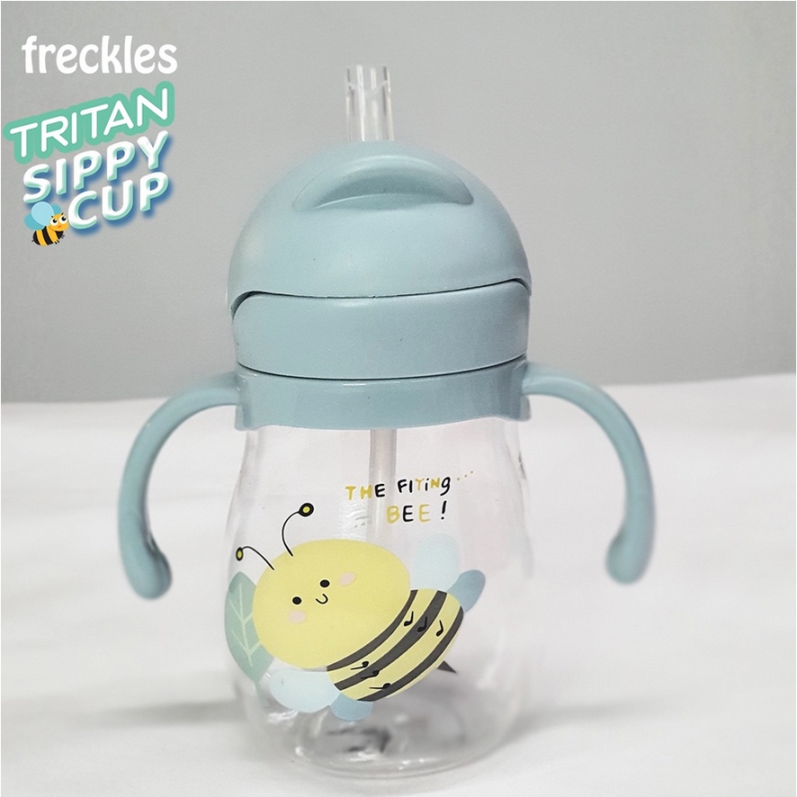 Freckles Tritan Sippy Cup 210ml 6m+ Botol Minum Anak Bayi Kecil AntiSpill Sip Bottle Training Handle