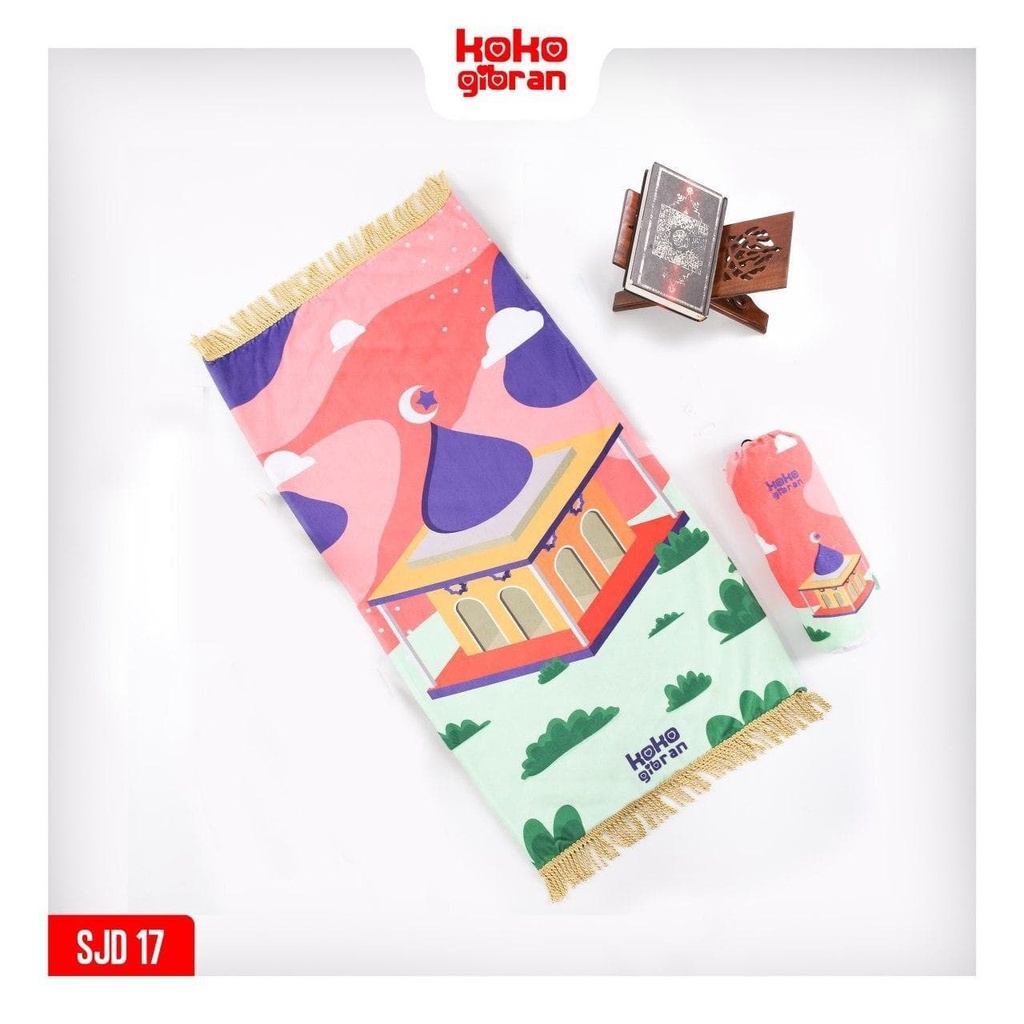 Sajadah Custom Nama -Sejadah Nama - Sajadah Anak Perempuan - Sajadah Anak Karakter - Sajadah Printing Koko Gibran-SJD17