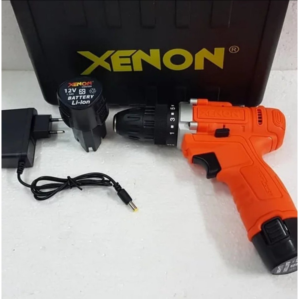 NEW Mesin Bor Koper Portable Baterai Xenon 12 V Cordless Drill Screwdriver Charge Bor Batre Obeng