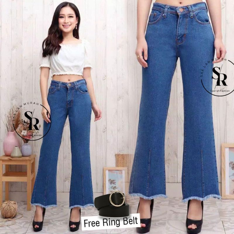 Celana kulot jeans rawis terbaru