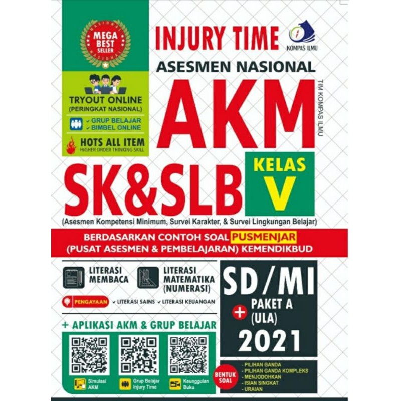 PROMOSI BUKU ORIGINAL INJURY TIME ASESMEN NASIONAL AKM SK SLB KELAS V 5 SD MI PAKET A ULA 2021