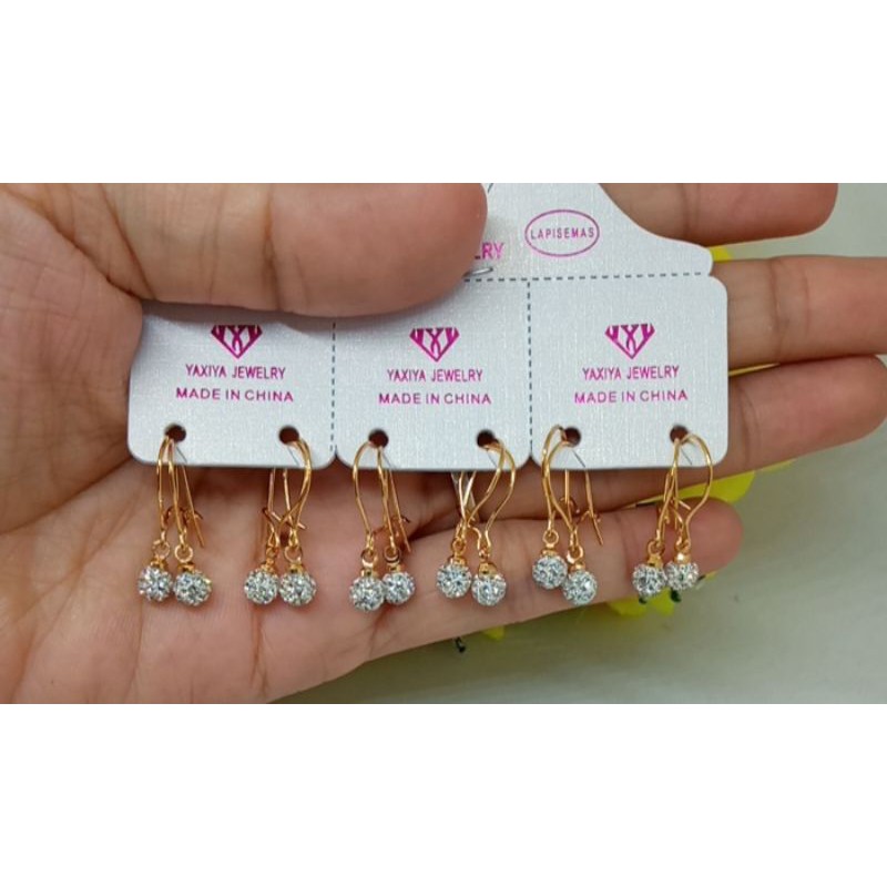 Anting Xuping Bola Putih&LOVE