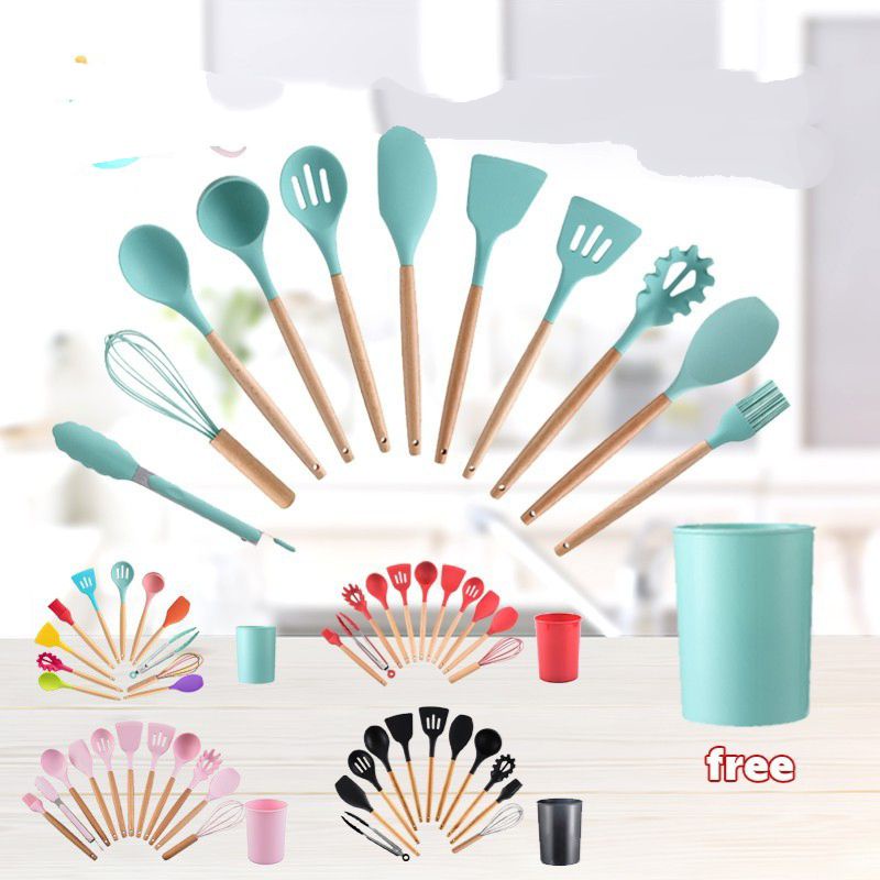 [MURAH] SPATULA SILICON PERLENGKAPAN MASAK 12 IN 1 FOOD GRADE
