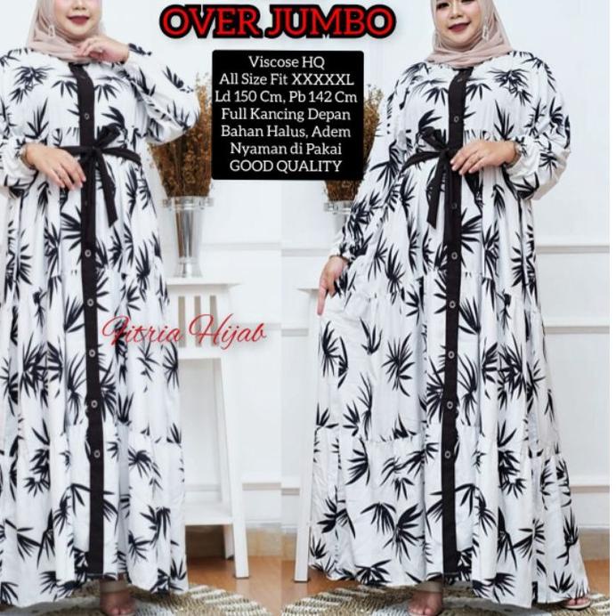 Terbaru.. LD 150 | LD 140 | LD 120 Baju Gamis Ori Rayon Viscose RINDA JUMBO MAXI