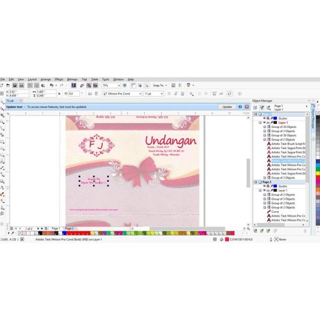 CD / DVD settingan blanko undangan Jago format corel draw