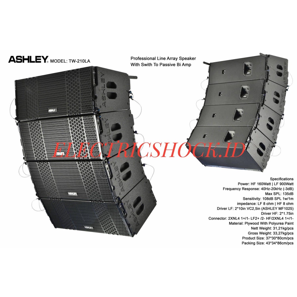 SPEAKER LINE ARRAY ASHLEY TW 210LA / ASHLEY TW 210 LA ORIGINAL PASIF