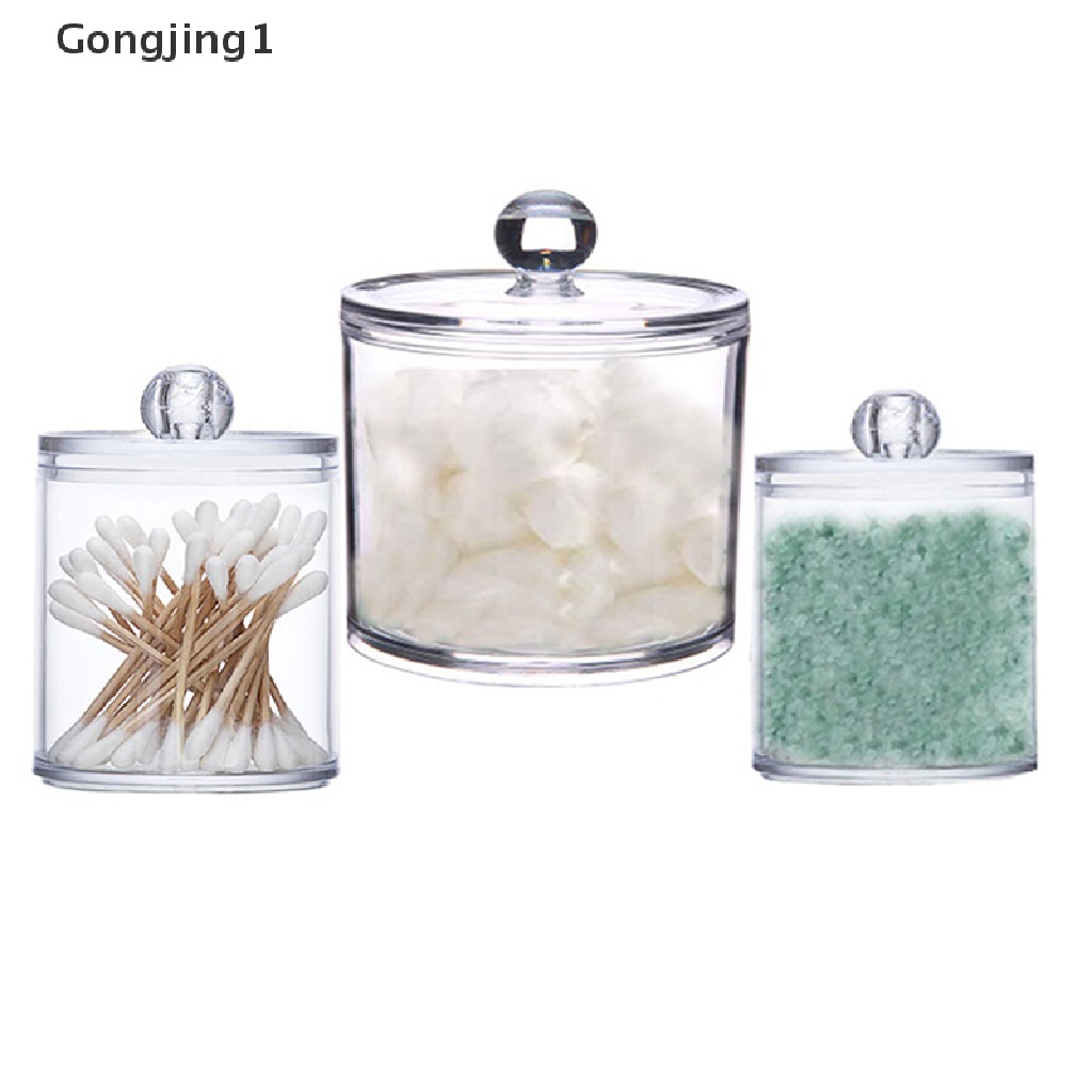 Gongjing1 Toples Akrilik Transparan Holder Kapas Makeup / Kosmetik