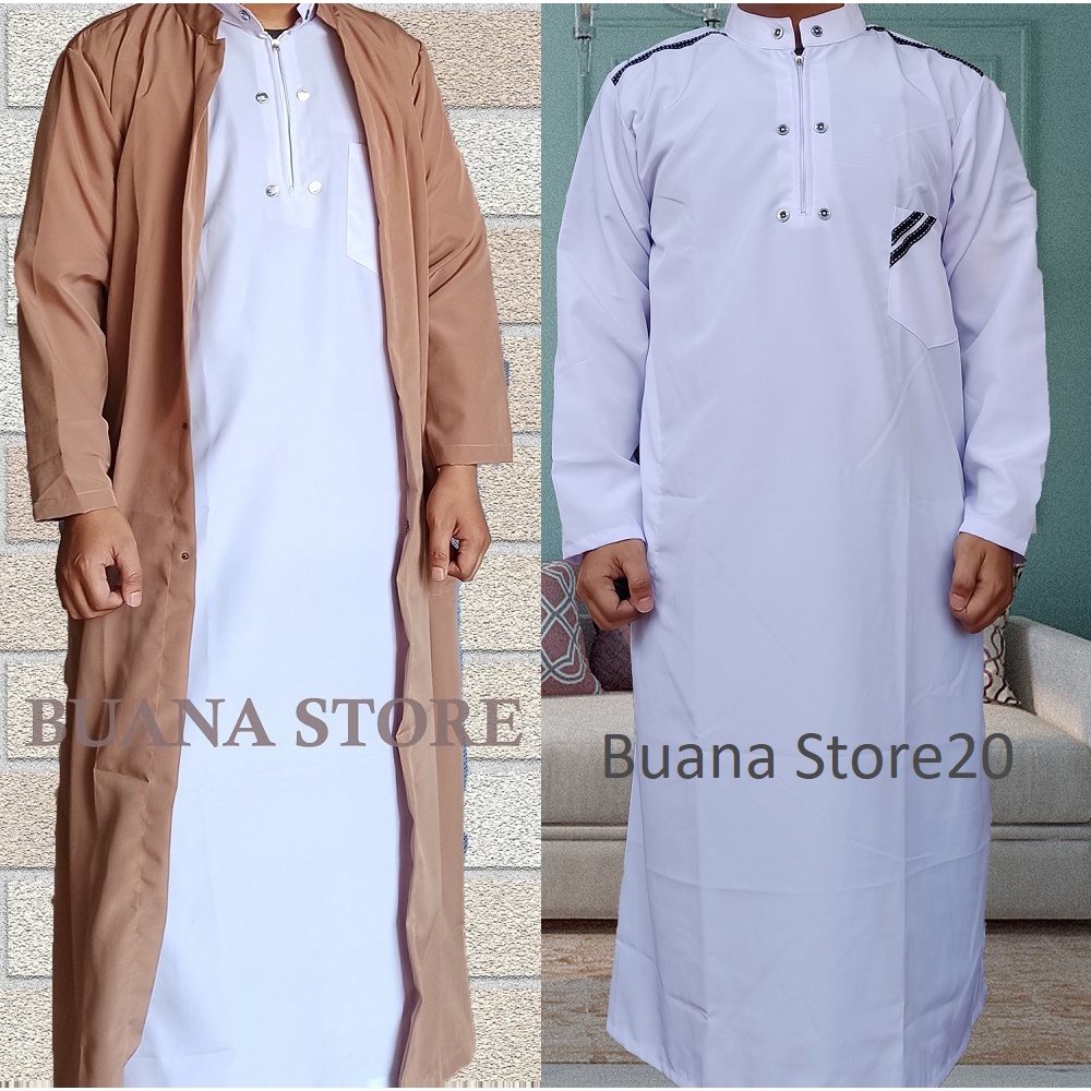 FAVORIT jubah anak PAKET HEMAT 2pcs / jubah gamis LUAR dan DALAM anak / jubah arab sholat anak laki