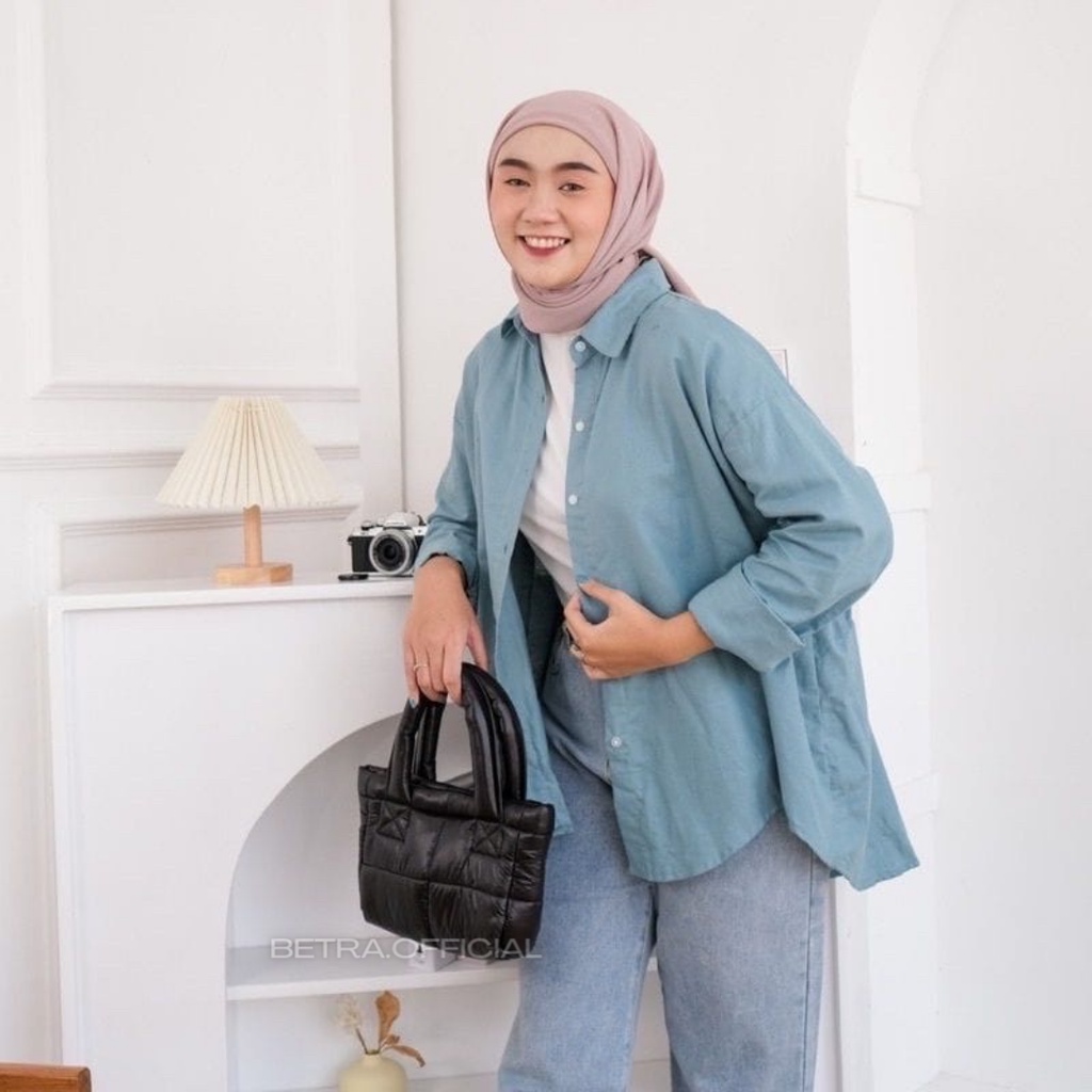 Kemeja Wanita Linen Oversize Olivia Linen Shirt Oversize