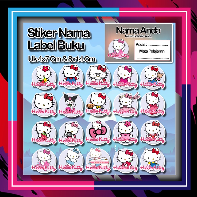 

Stiker hello kitty helo kity kiti animasi kucing lucu cute Karakter Lucu Custom Lebel Nama cromo murah 20 Varian berbeda Octane Pelajaran sekolah No 10