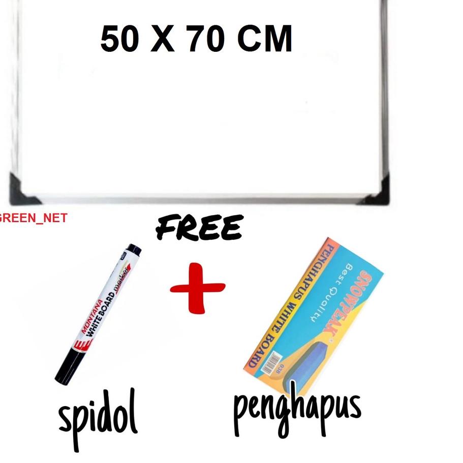 

Terbaik! Papan Tulis Spidol dan Kapur Whiteboard / Blackboard Ukuran 50X70 SPIDOL DAN PENGHAPUS