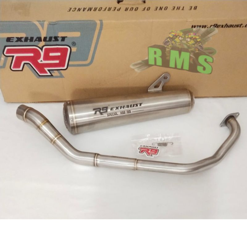 Knalpot R9 Retro Yamaha Xsr 155 / Knalpot Racing R9 Retro Series Yamaha Xsr 155 Fullsystem Stainless