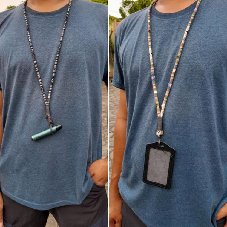 

(G1E7).. Lanyard Etnik Tali Kalung Gantungan Tenun Etnik Lanyard pods paracord tactical, Gantungan Id Card, kalung Name tag, Lanyard pod //Hadir@Lagi